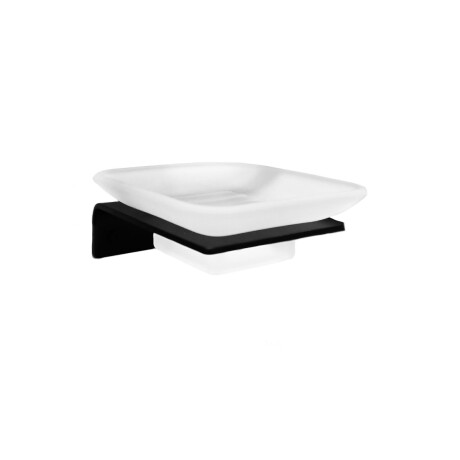 JABONERA COMBINADA METAL MATE NEGRO PARA BAÑO ACERO NEGRO