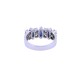 Anillo oro 18k blanco con zafiros navette y brillantes. Anillo oro 18k blanco con zafiros navette y brillantes.