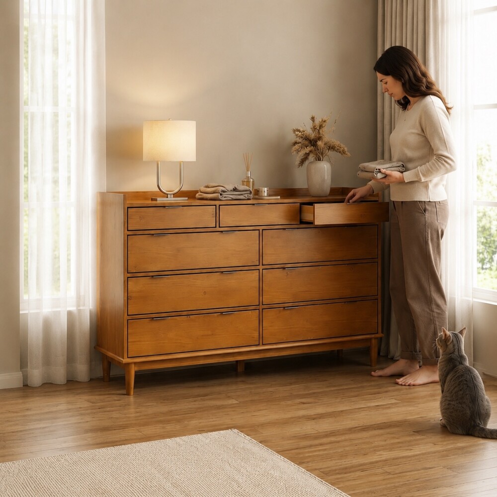 COMODA CAJONERA MADERA MACIZA 9 CAJONES DORMITORIO COMODA CAJONERA MADERA MACIZA 9 CAJONES DORMITORIO