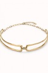 COLLAR DOBLE BAÑADO EN ORO 18K CON TOPACIO BLANCO Colgante