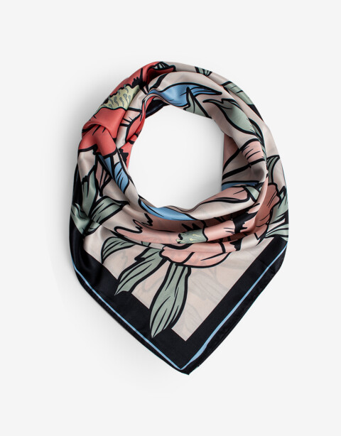 Pañuelos Raso Flores Pañuelo Con Estampa De Flores - Combinacion Multicolor
