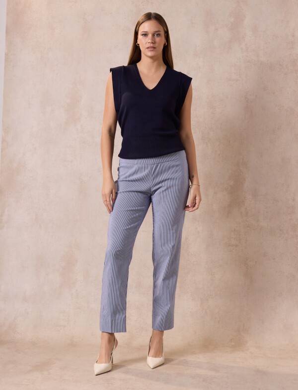 Pantalon Modelador BLANCO/AZUL