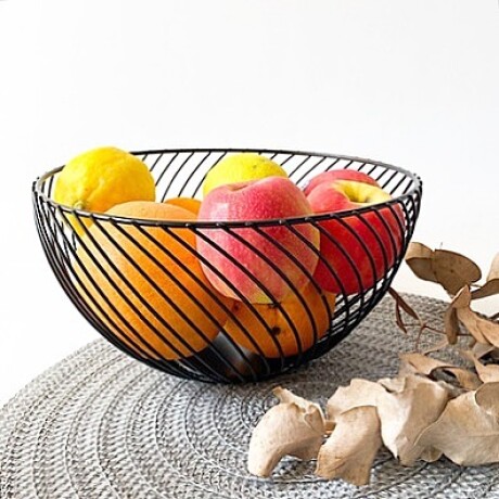 Frutero De Mesa Metálico Negro Ø 25cm x Alto 15cm Frutero De Mesa Metálico Negro Ø 25cm x Alto 15cm