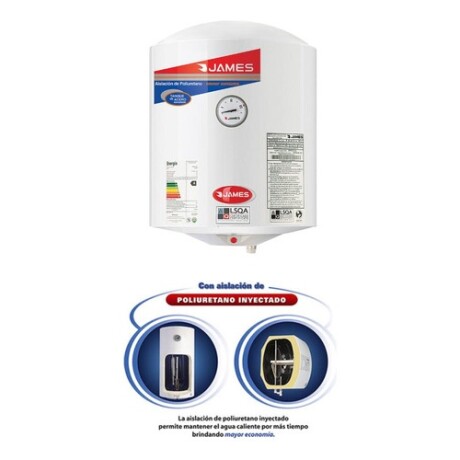 Termotanque Calefón de acero James Cilíndrico 30Lts Termotanque Calefón de acero James Cilíndrico 30Lts