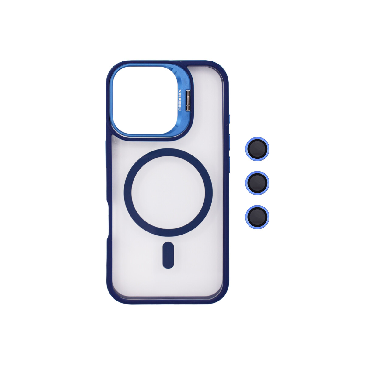 Protector para iPhone 16 Pro con protector cámara azul 