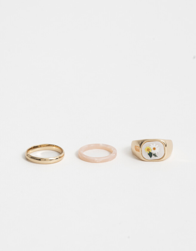 Sets Anillos Color Sets De Anillos Con Color - Dorado