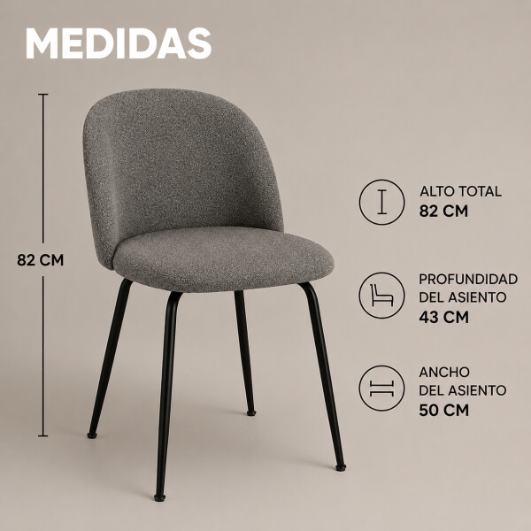 Silla Comedor ComboHome Cali Eames X4 Gris 1