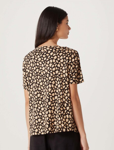 BLUSA FEMENINA ESTAMPADA MARRÓN