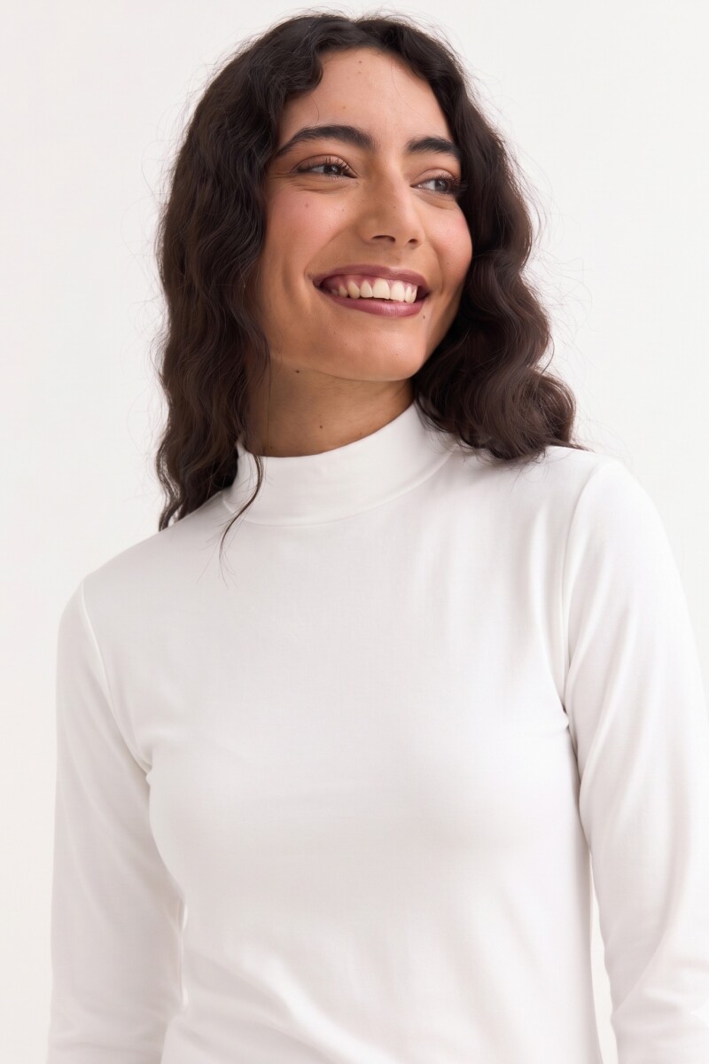 Remera m/l media polera BLANCO