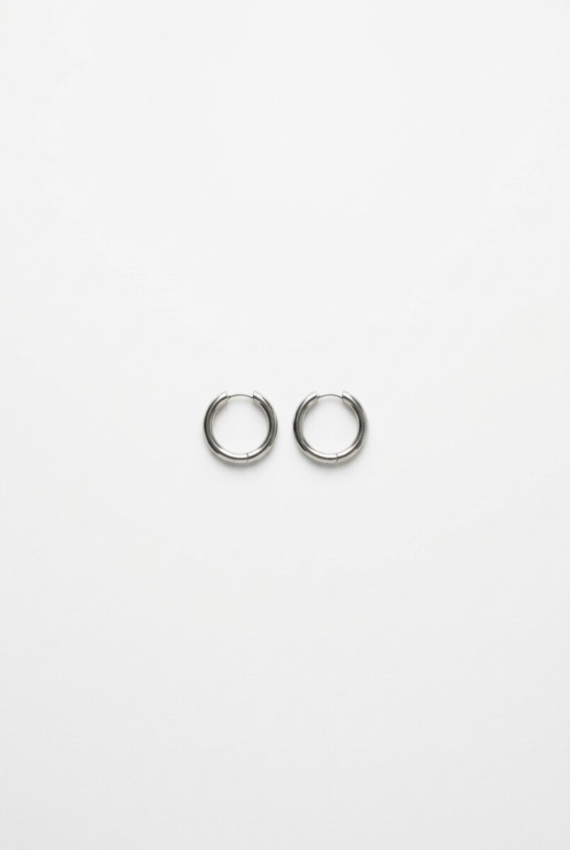 Aros acero grueso small - plateado 