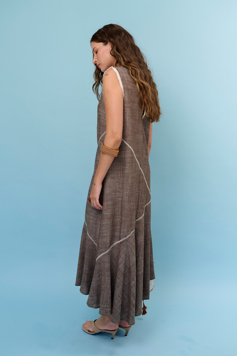 VESTIDO DIAGONAL MARRON