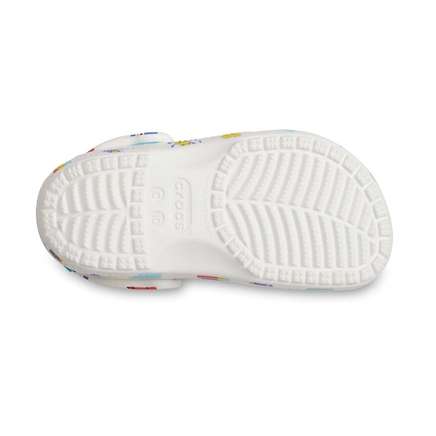 Classic Doodle Print Clog T - Niños White/multi