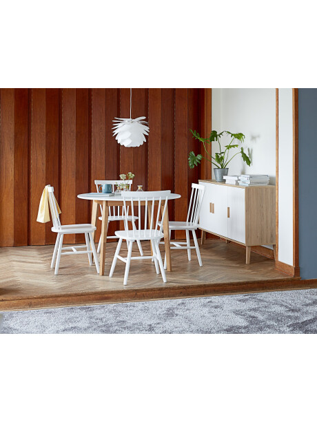 Mesa de comedor JEGIND Ø105 blanco/natural Mesa de comedor JEGIND Ø105 blanco/natural