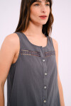 Blusa con detalle calado Azul