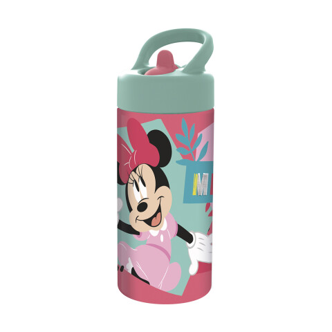 Botella Plástica con Pajita Minnie 410 ml U