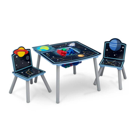 Juego de mesa y dos sillas Wisly con almacenamiento Sistema solar