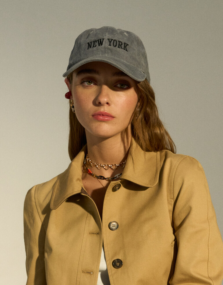 Caps Gorra Canvas Bordada - Gris Cemento