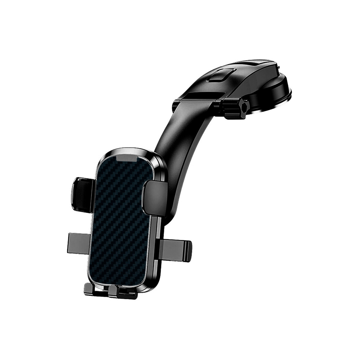 Soporte celular para tablero de auto con ventosa en negro 