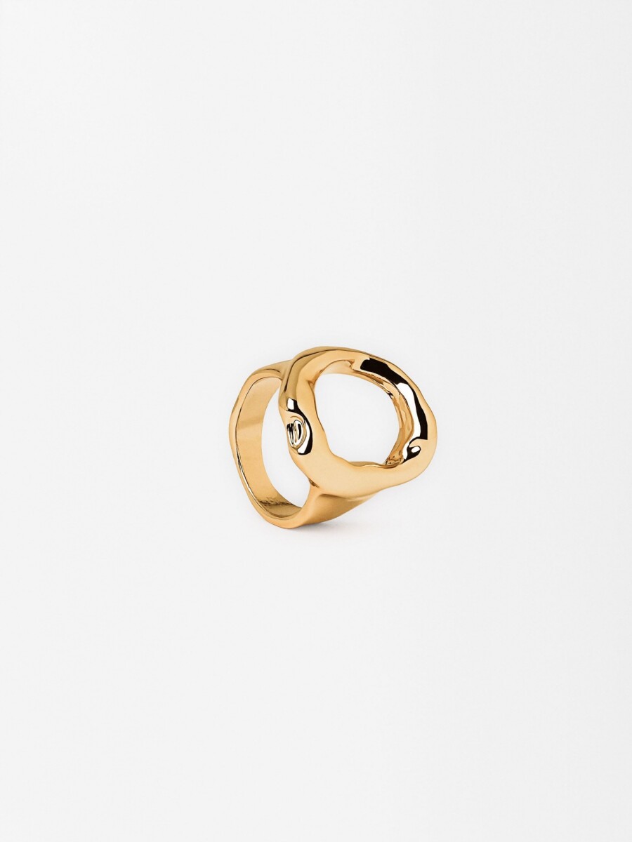 Anillo Perforado Irregular dorado
