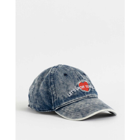 Gorra De Denim Efecto Gastado Azul Gastado