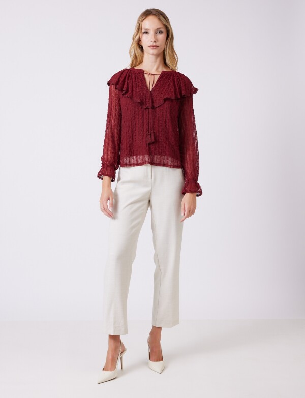 Blusa Encaje BORDEAUX