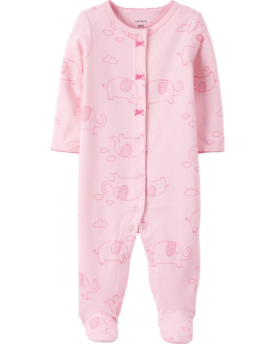 Pijama de algodón con pie diseño elefantes 