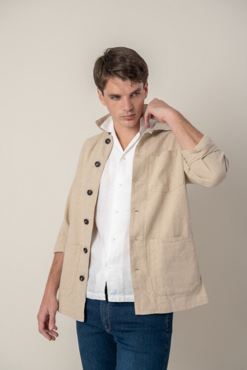 Sobre camisa Lino Beige