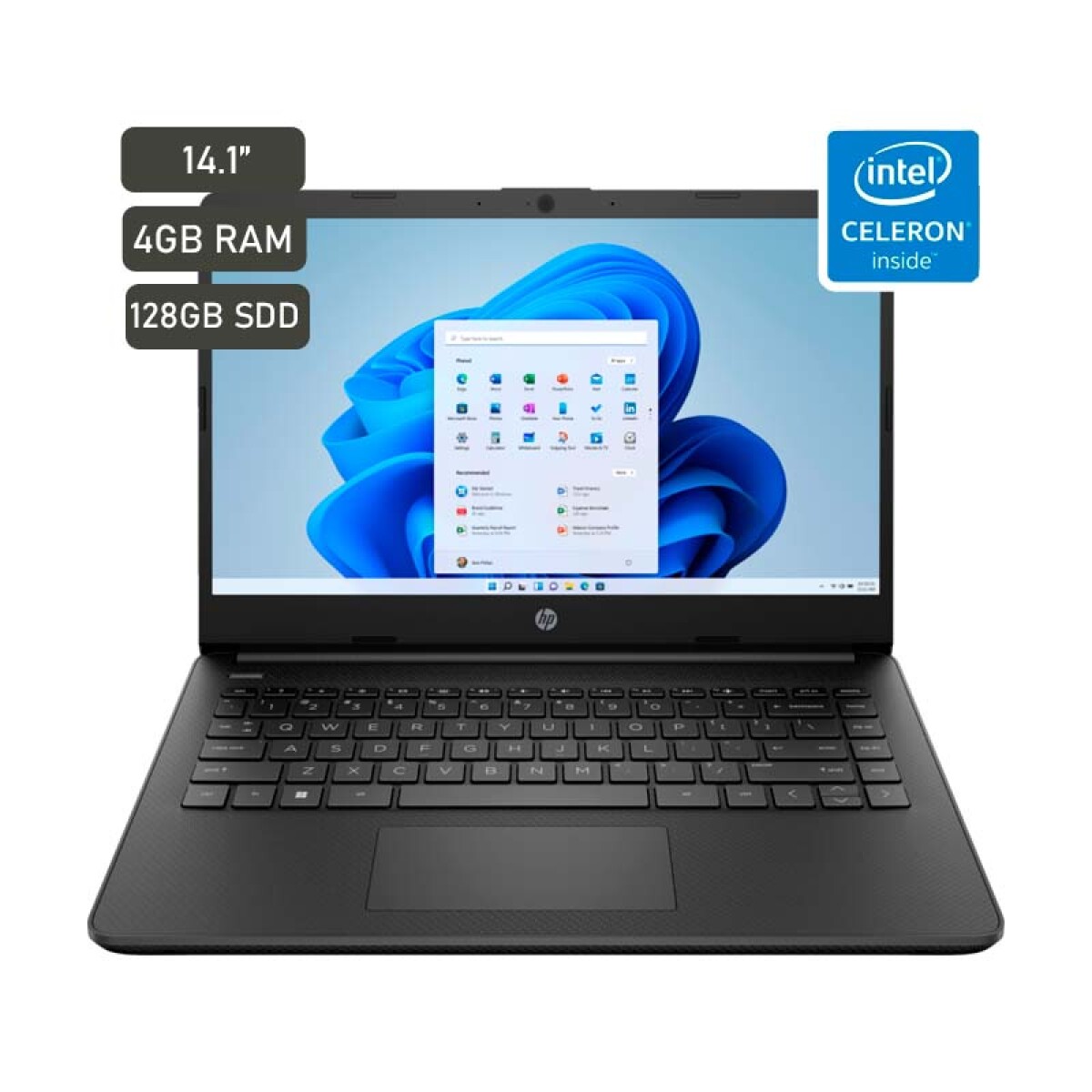Notebook HP 14" N4120 4GB 128GB W11H - Unica 
