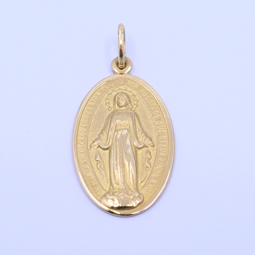 Medalla oro 18k virgen milagrosa 2,8 cm x 1,7 cm Medalla oro 18k virgen milagrosa 2,8 cm x 1,7 cm