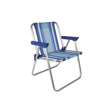 Silla alta infantil MOR de aluminio a rayas Azul