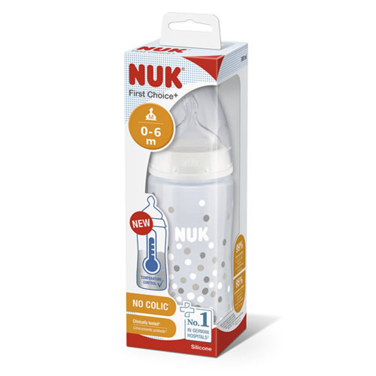 Biberón First Choice NUK 300 ml 0 a 6 Meses Nº360070 – Diseño Ergonómico y Seguro