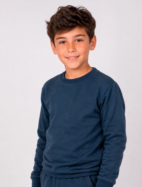 BUZO BÁSICO UNISSEX INFANTIL AZUL