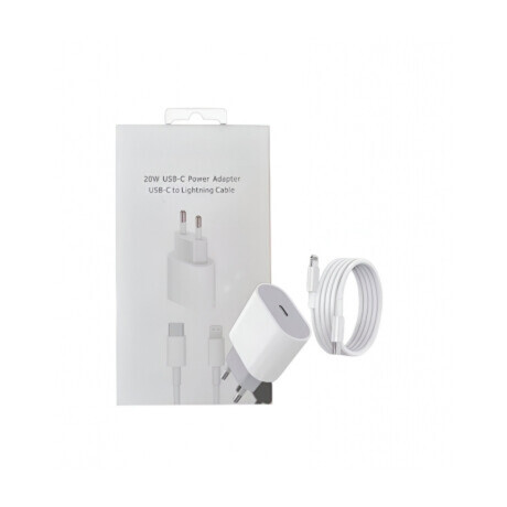 OUTLET-Cargador 20w USB-C + Cable USB-C a Lightning 2 Metro OUTLET-Cargador 20w USB-C + Cable USB-C a Lightning 2 Metro