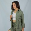Camisa Dama 3/4 Lino Green