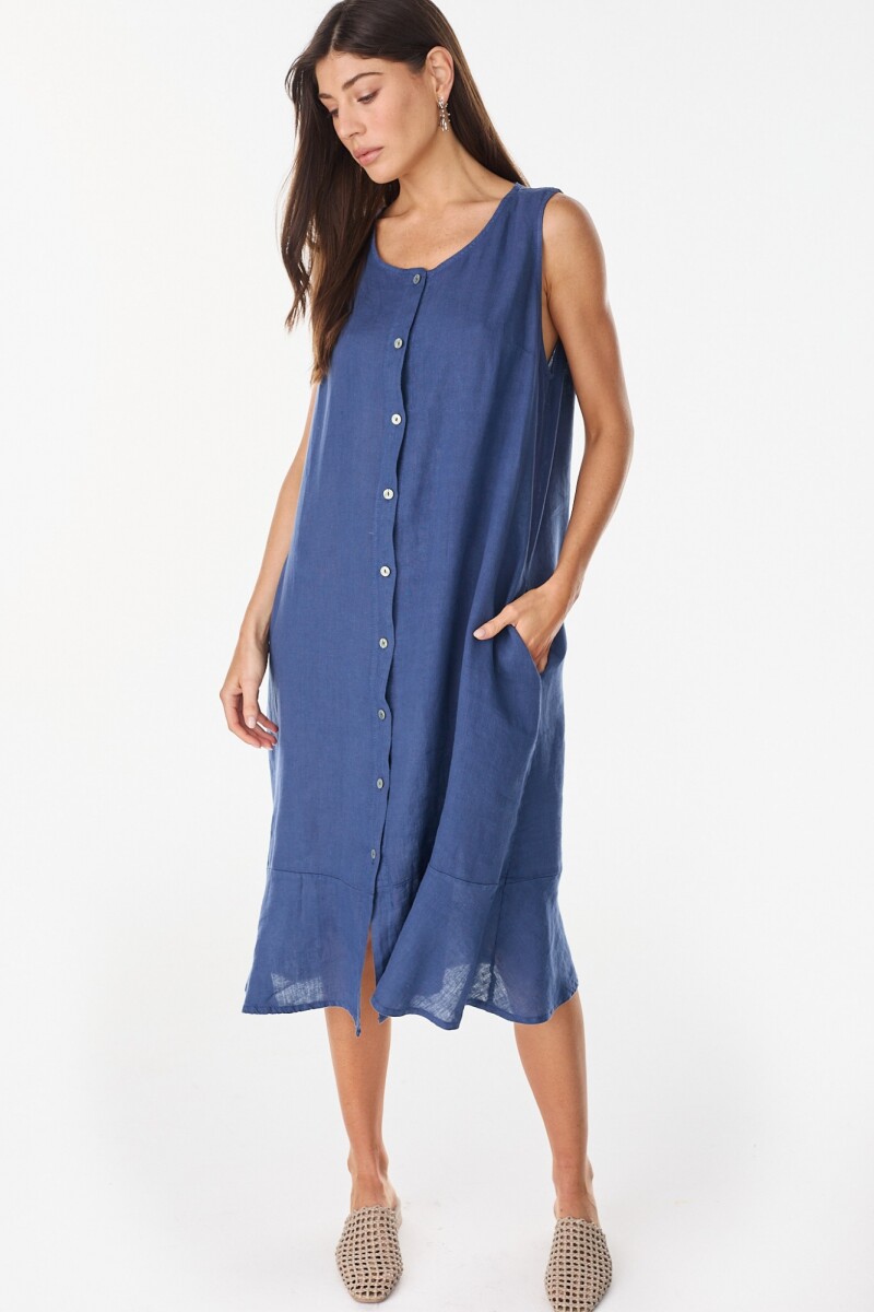 Vestido Henna Azul Marino