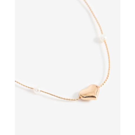 Collar Corto Con Perlas Bañado En Oro Dorado