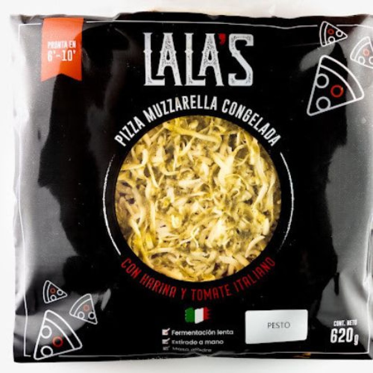 Pizza Muzzarella Congelada Lala's Italiana con Pesto 
