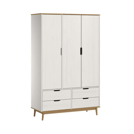 Ropero 3 Puertas 4 Cajones Li­nea Niordica Roble/Blanco