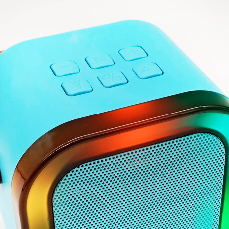 Set Micrófono Parlante Karaoke + Reloj Smartwatch Celeste