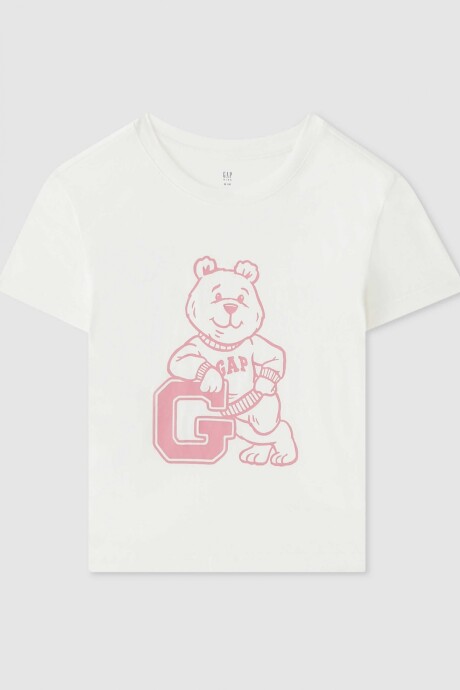 Remera Logo Gap Manga Corta Niña New Off White