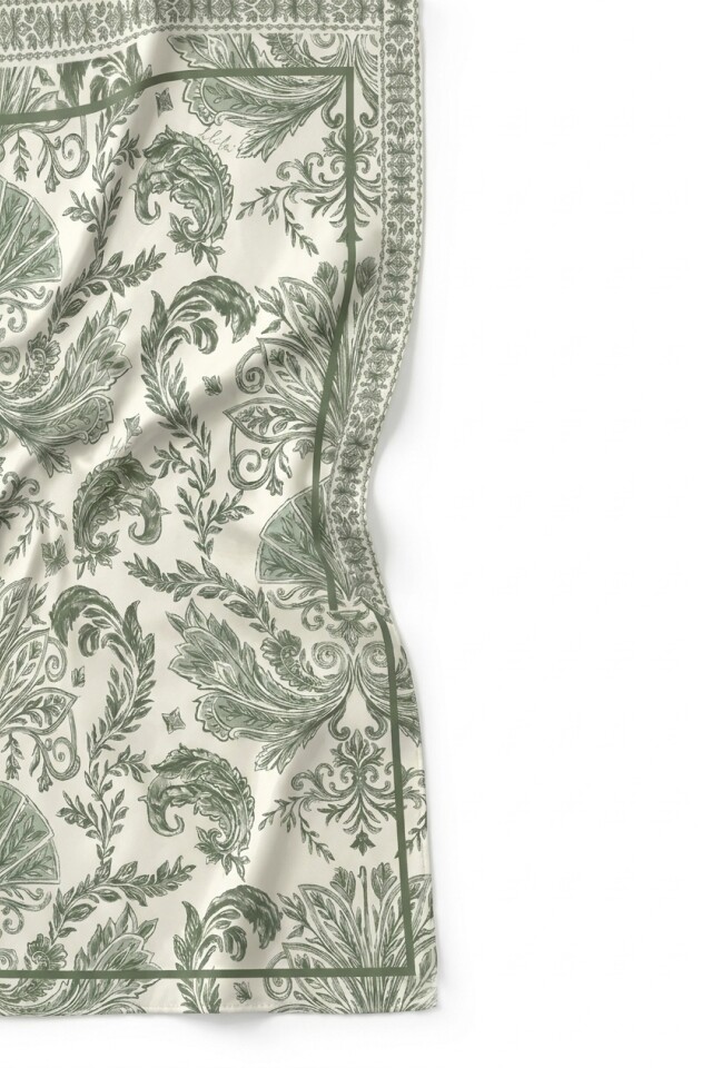 Pañuelo estampa Boho verde oliva