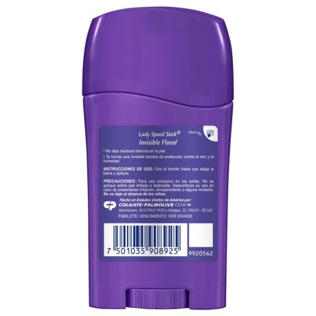 Desodorante Lady Speed Stick Invisible Floral de Tocador 45 G Desodorante Lady Speed Stick Invisible Floral de Tocador 45 G