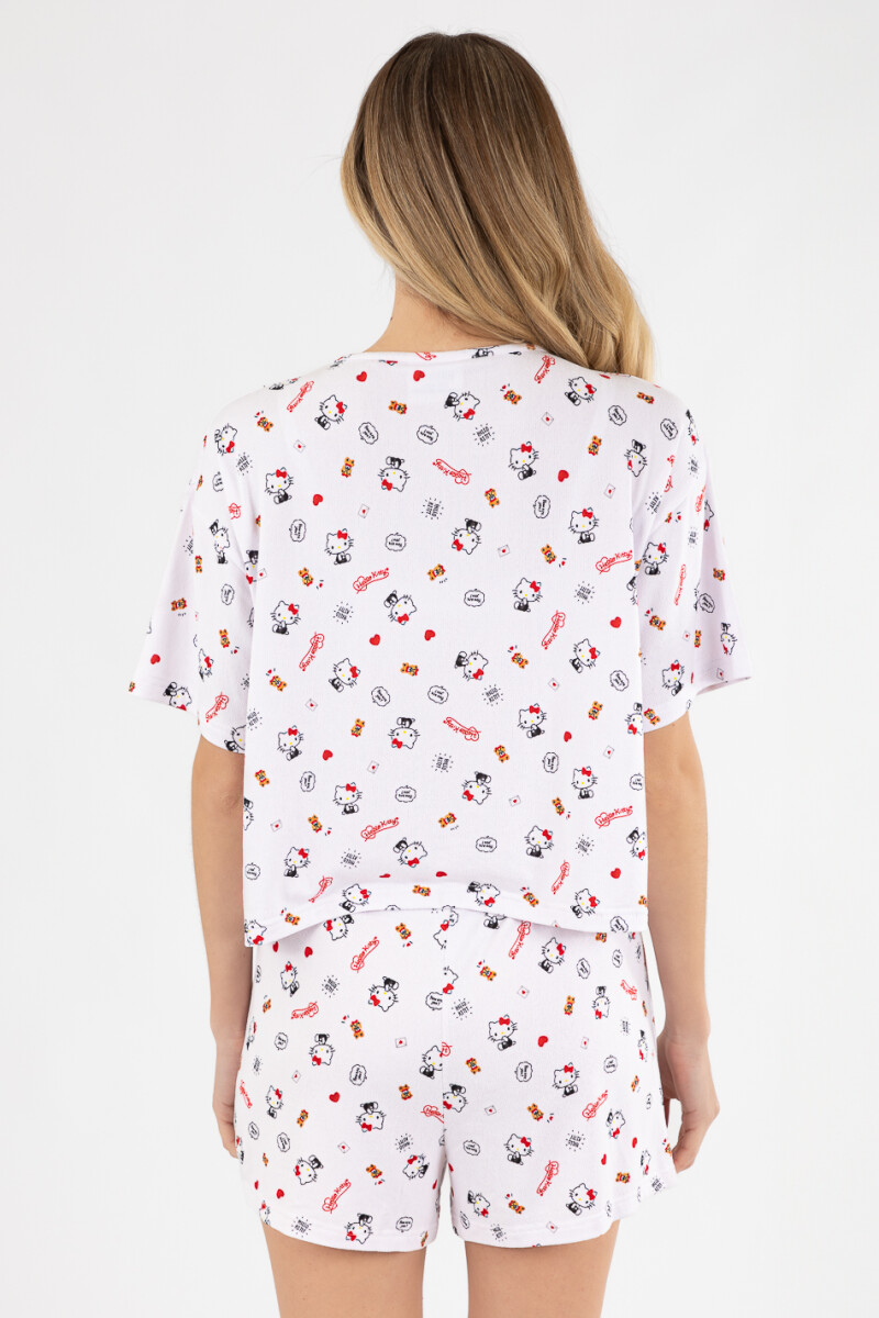 Pijama 2 hello kitty Blanco