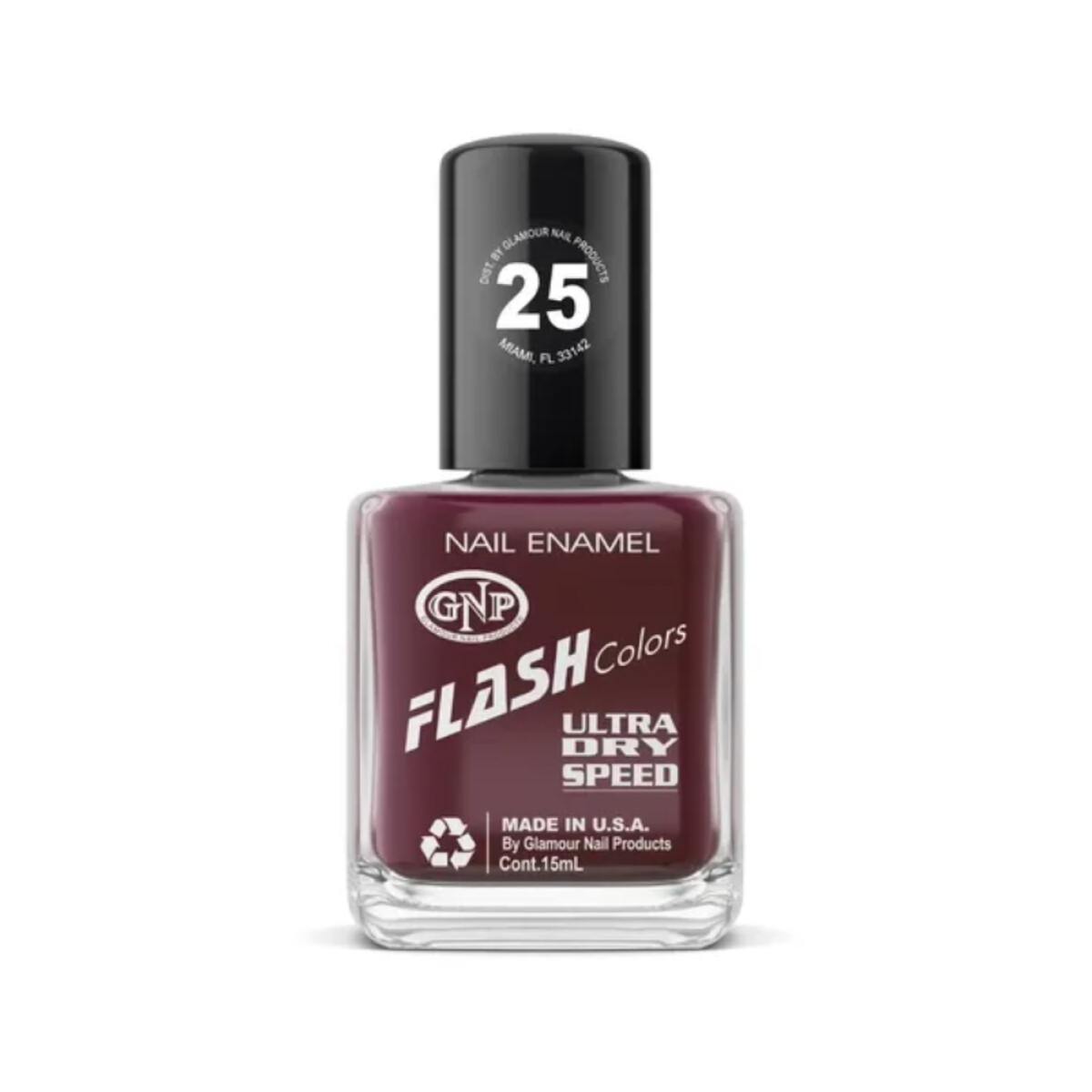 Esmalte de Uñas Flash Colors Tono 25 Bordó Ciruela - GNP 