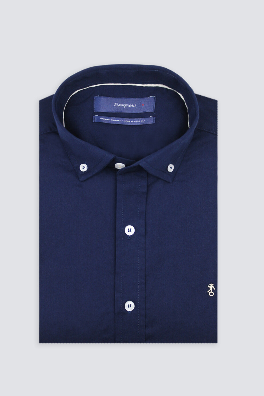 Camisa de Hombre Lisa Azul