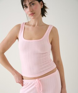 Musculosa Pointelle Rosado
