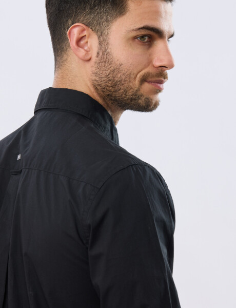 CAMISA LISA DE ALGODÓN Negro