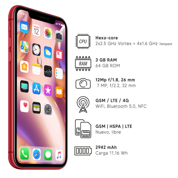 Iphone Xr 3/64 Gb Swap 4g ROJO