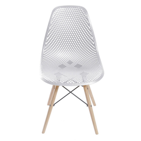 Silla Eames Colmena Base En Madera Blanca