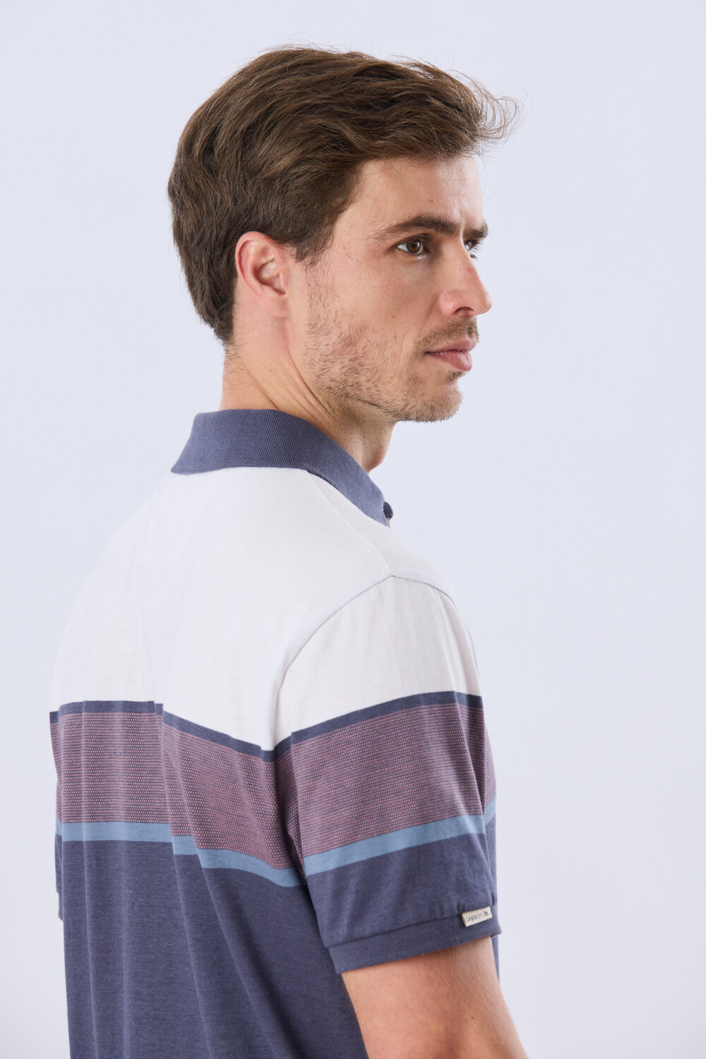 REMERA POLO RAYADA JERSEY Blanco